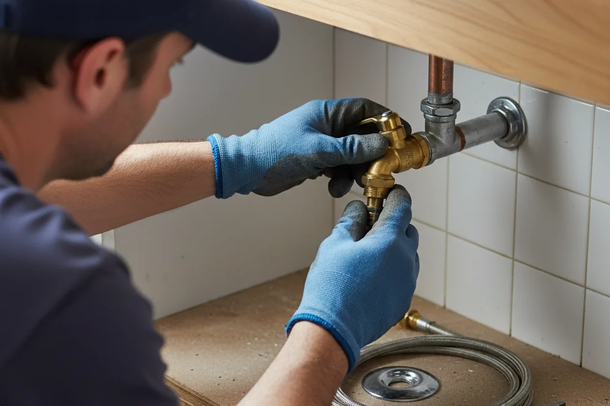 Shutoff valve and fitting work during Faucet and Fixture Repair in Borden